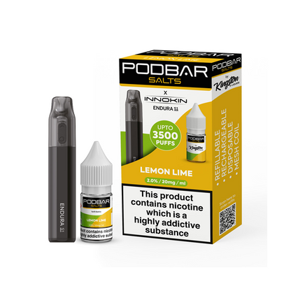 20mg Podbar Salts by Kingston x Innokin Endura S1 Disposable Vape Kit 3500 Puffs