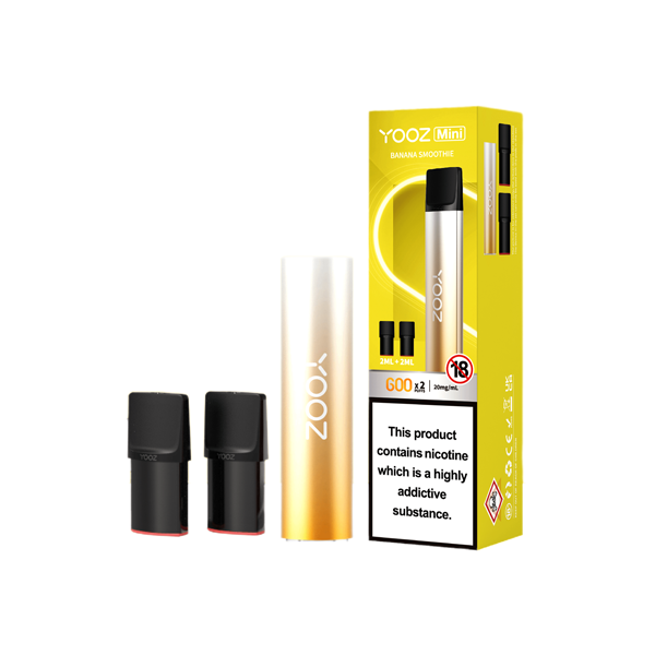 20mg Yooz Mini Rechargeable Device & Vape Pods x2 600 Puffs (BUY 5 GET 1 FREE)